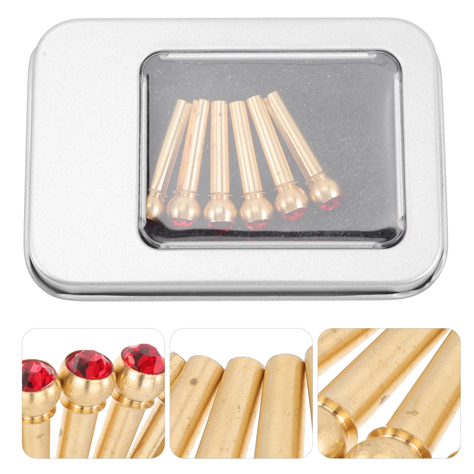 

6Pcs High Class Copper Guitar String Pegs Practical Lightweight Tuning Pins for Easy Outdoor Use Guitar String Pin