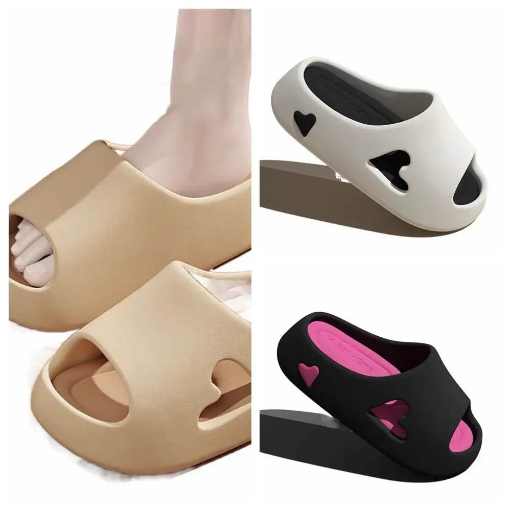 2024 EVA Fashion Sandals Slippers Solid Color Thick Beach Slides Non-slip Breathable Shower Shoes Outside Summer Women