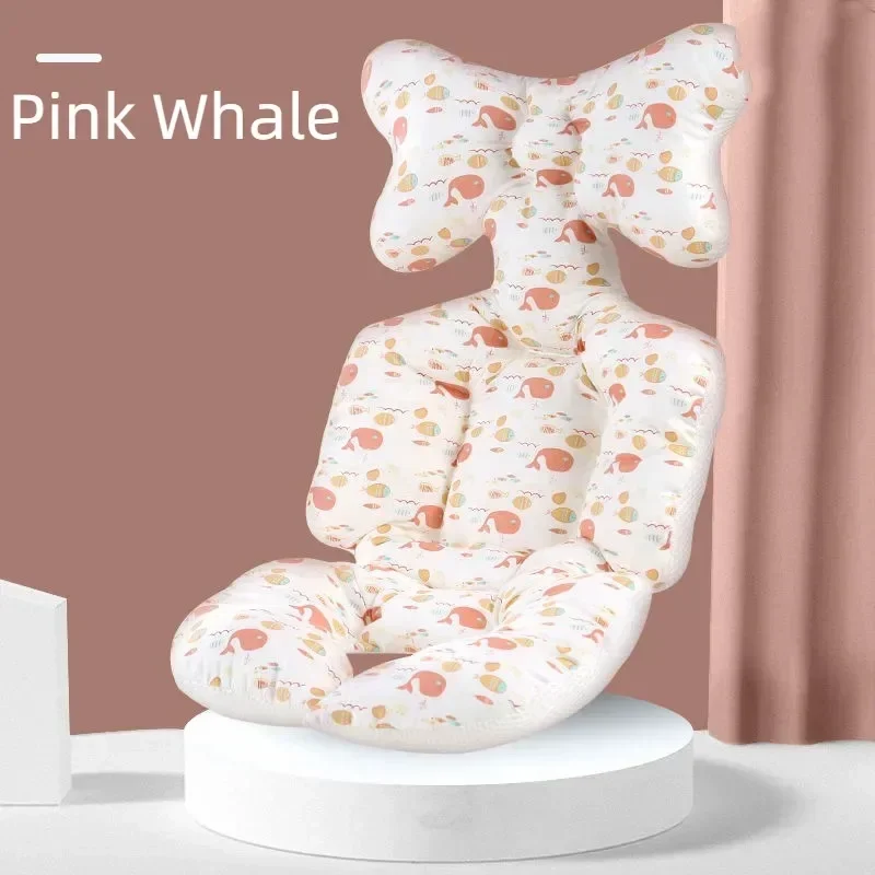Bow Shape Printed Stroller Seat Pad Double Sided Cotton Mesh Liner Cushion For Pram Auto Chair All Season Outdoor Walking Use