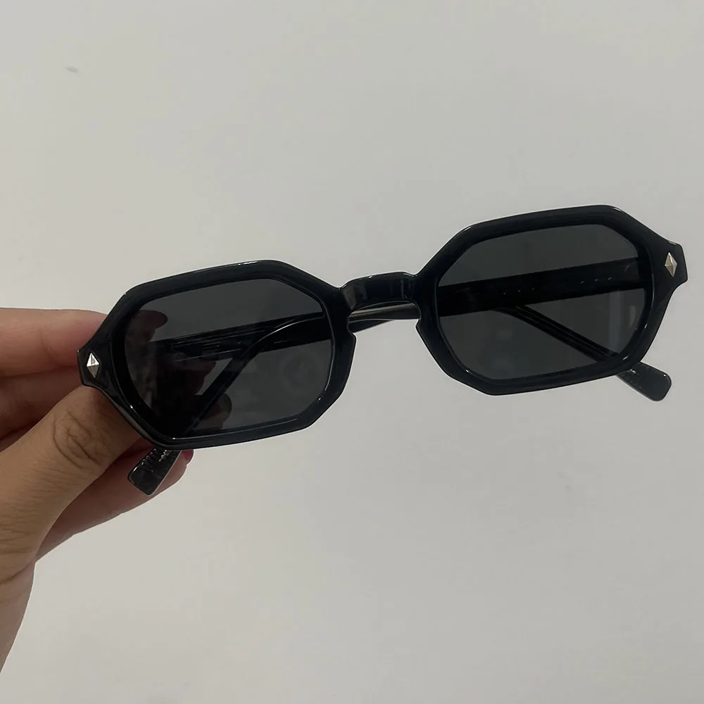 Vintage Hexagon Zonnebril Dames Voor Mannen Mannelijke Zonnebril Luxe Merk Designer Populaire Punk Outdoor Kleine Frame Shades UV400