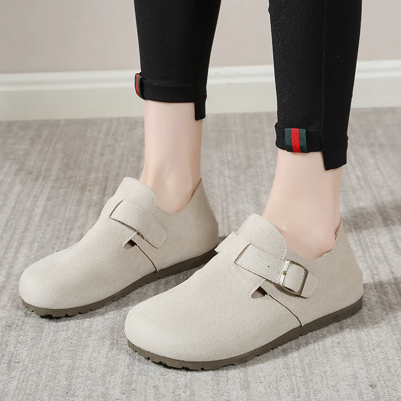 Damen-Retro-Slipper, Damen-Einabsatz-Sandalen, geknöpfte Loafer im koreanischen Stil, Mule-Schuhe, modische Outdoor-Slipper – Detail 9