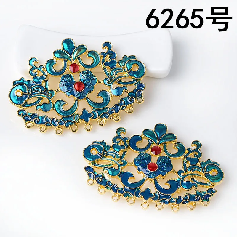 Burnt blue crown phoenix crown alloy accessories DIY handmade period headdress hairpin crown jewelry accessories 6265