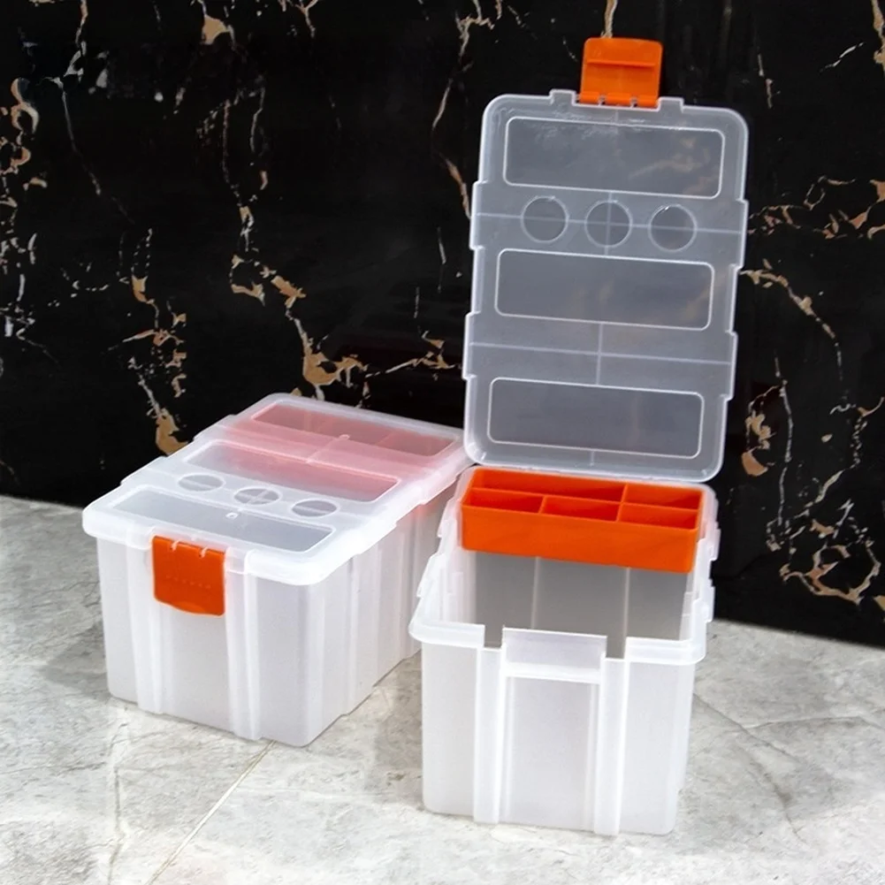 Customizable Compartment Storage Tool Box Removable Dividers Clear Storage Box Stackable Design Reinforced Clasps