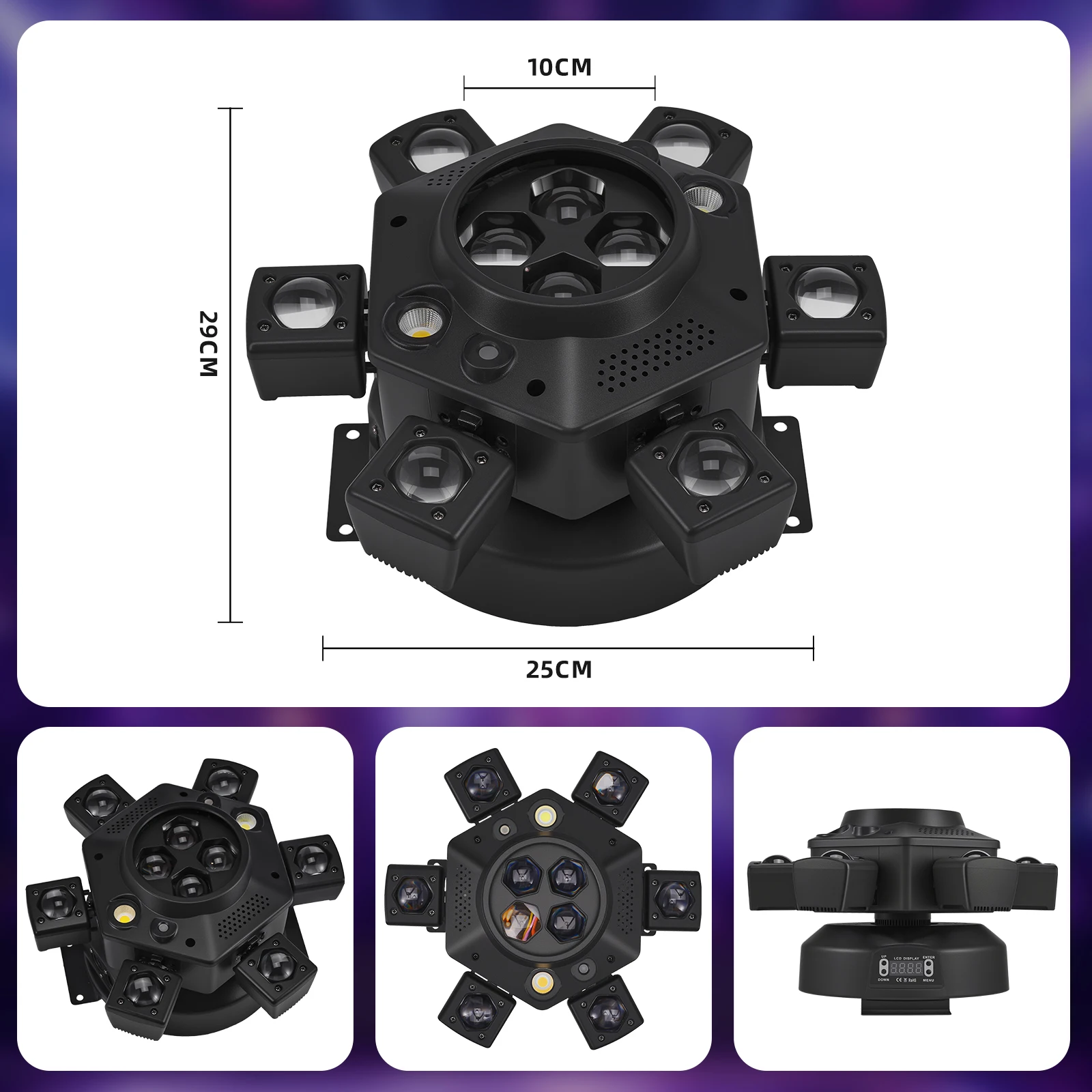 150W Moving Head Disco Lighting Effects RGBW LED Strobe Lights DMX512 Remote Control DJ Party Light Lighting For KTV Christmas