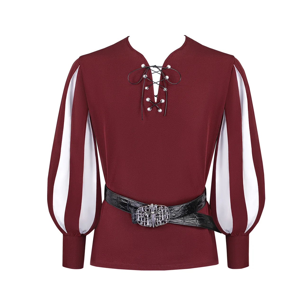 Retro Medieval Play Performance irt Color Blo Tie Ne Cosplay Top Women's Ethnic Costume Stage Outfit Summer 2023