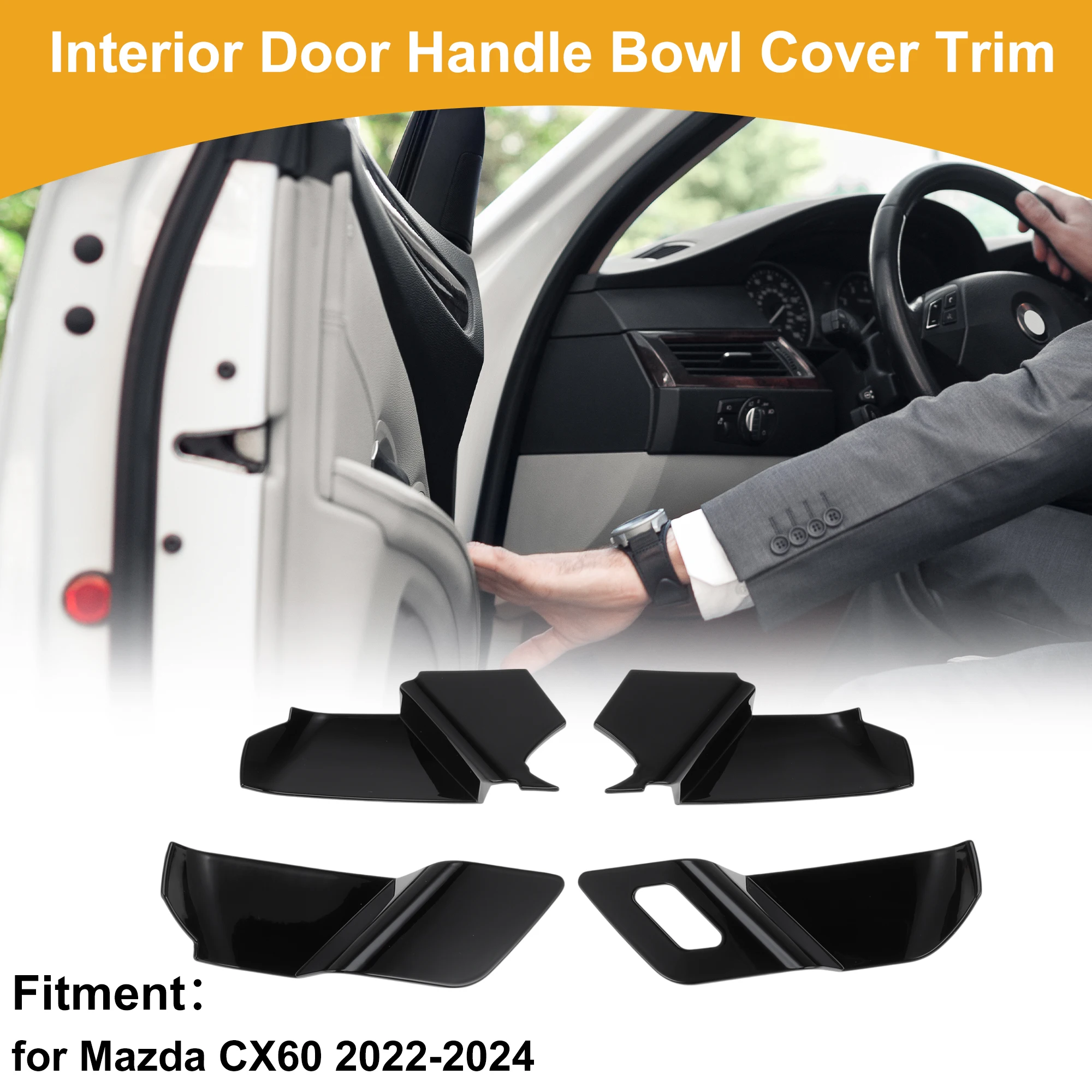 

UXCELL внутренняя дверная ручка, накладка чаши для Mazda CX60 2022-2024, черная