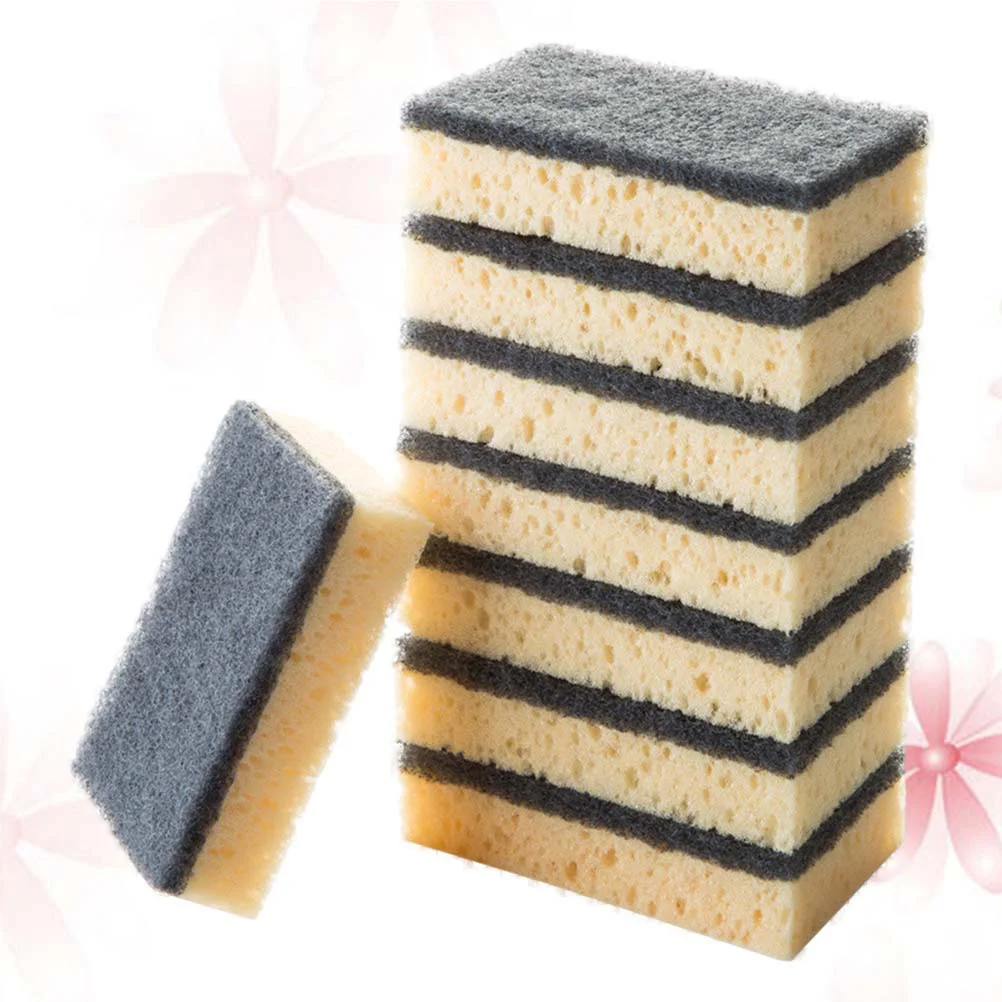 16 PCS Kitchen Cleaning Sponge Tableware for Non Scratch Scouring Pads Black Wash