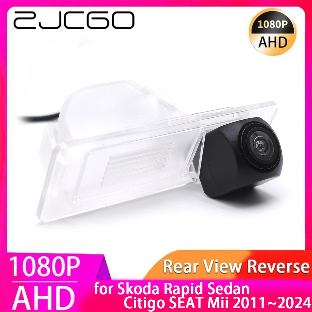 

ZJCGO AHD 1080P парковочная камера заднего вида для Skoda Rapid Sedan Citigo SEAT Mii 2011 ~ 2024