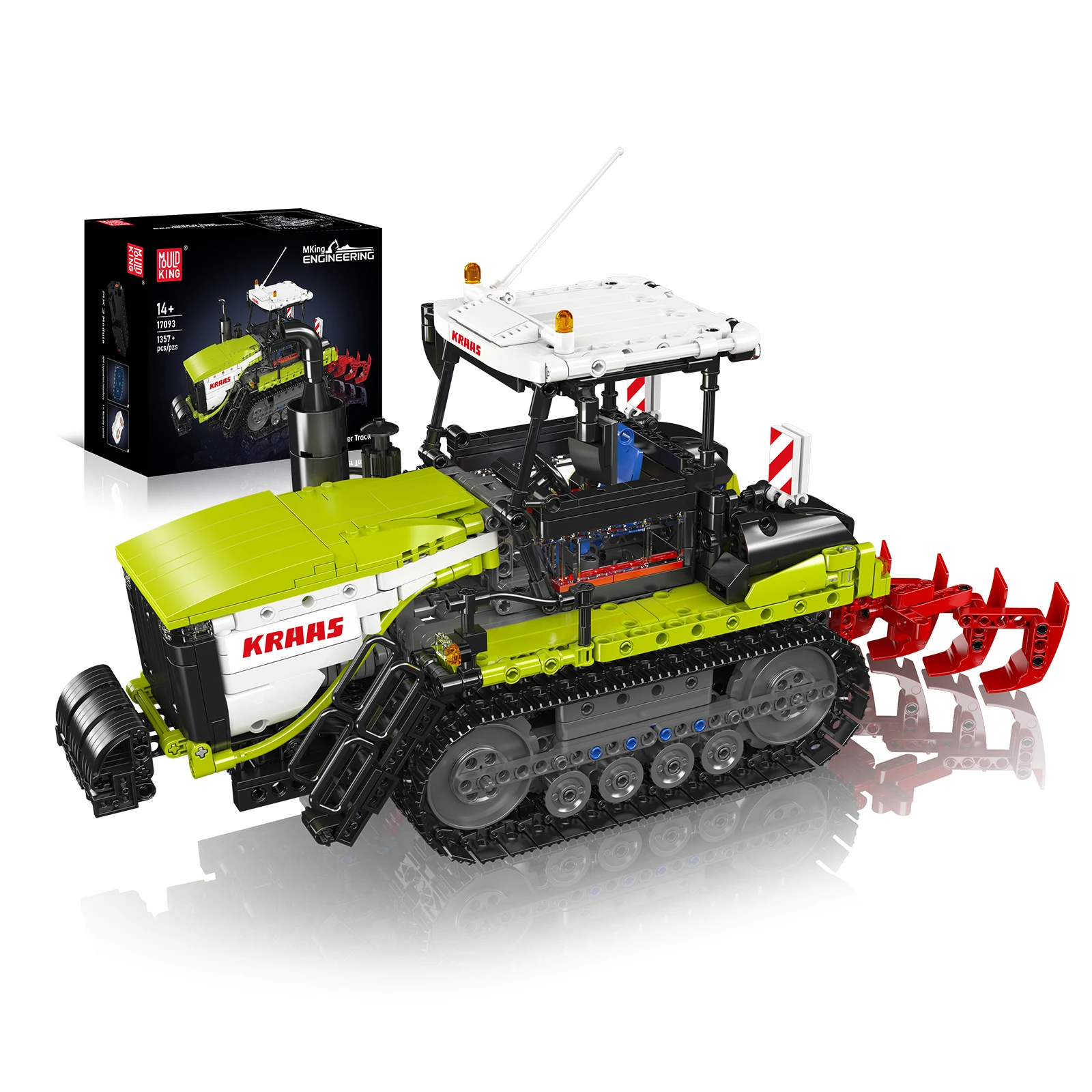 Bloques de construcción modelo de Tractores con orugas Farm Series 17093, montaje de 1357 Uds., vehículo de cultivo con control remoto, ladrillos MOC coleccionables