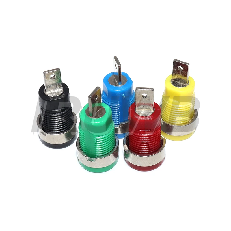 5PCS 4MM Banana Plugs Female Jack Socket Plug Wire Connector Multimeter Socket Banana Head Female 5 Colors Each 1PCS