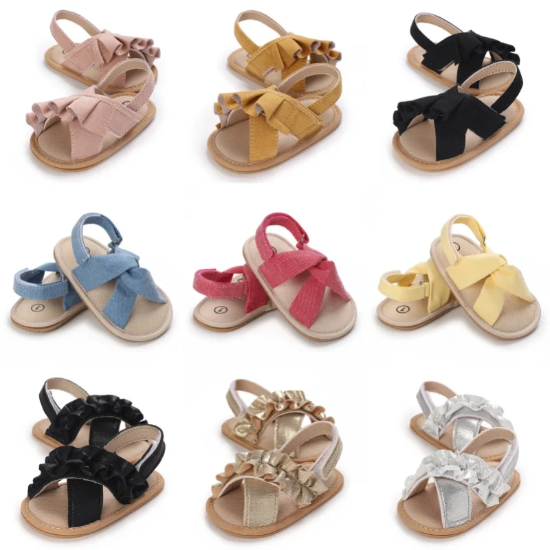 الإناث الطفل الصنادل الوليد الطفل الصنادل الصيف الإناث الطفل لينة المطاط وحيد عدم الانزلاق حذاء طفل صنادل أطفال 0-18 متر