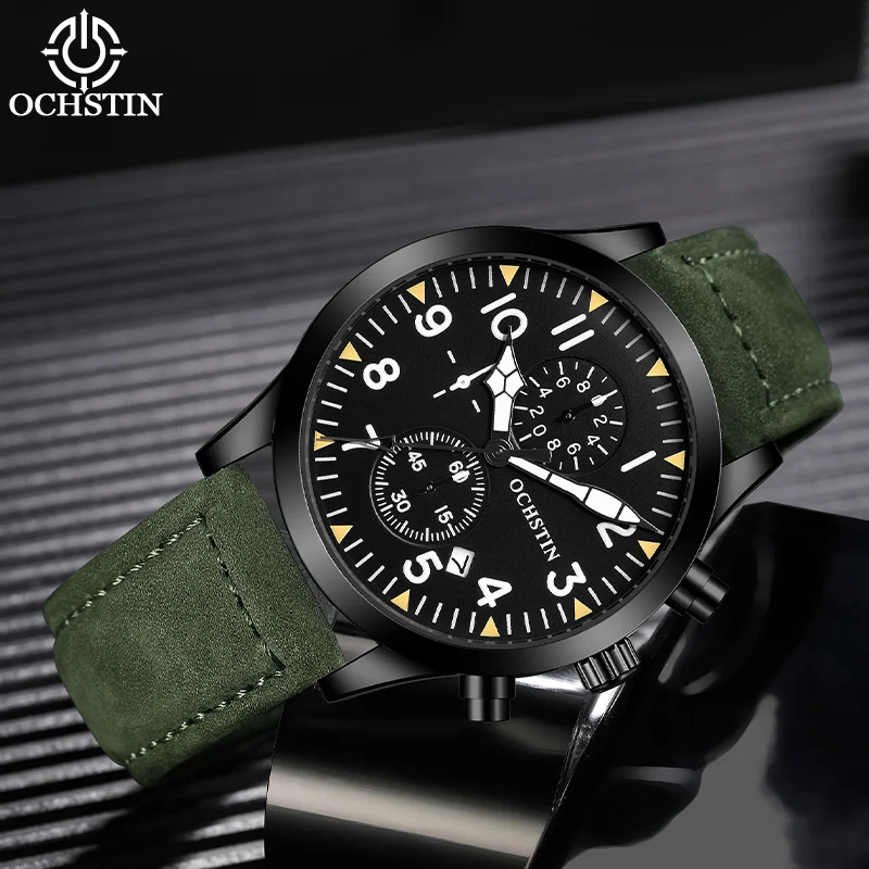 ochstin-men's-multifunctional-quartz-watch-waterproof-trendy-business-casual-wristwatch-man-genuine-leather-strap-luxury-clock