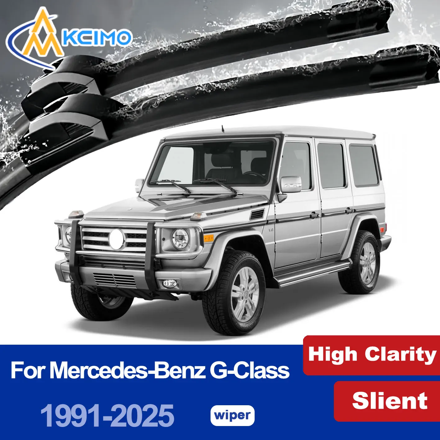 

2-Pack OEM Wiper Blades For Mercedes-Benz G-Class 1991-2025 Silent Windshield Wipers Universal Fit All-Weathe