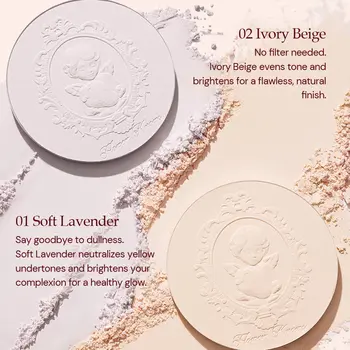 Flower Knows 草莓丘比特定妝粉餅 霧面柔滑控油定妝粉餅 持久霧面透明粉餅 8 最佳銷售 爽身粉 - №6