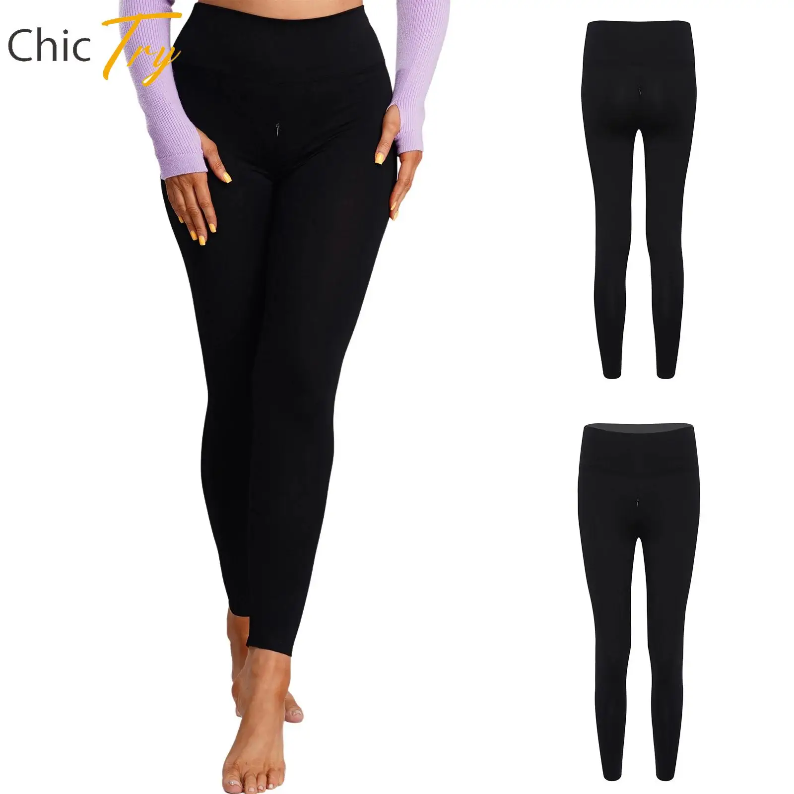 

Женские эластичные спортивные брюки с высокой талией, облегающие леггинсы с невидимой молнией и промежностью для гимнастики, танцев, йоги, бега, тренировок