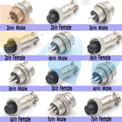 Imagen 2 del producto Enchufe doble de GX12-2/3/4/5/6/7 Pines, Conector de aire, Cable de alimentación de 0,3 M, 0,6 M, 1M, 2M, 3M, tamaño de cabeza hembra de 9MM