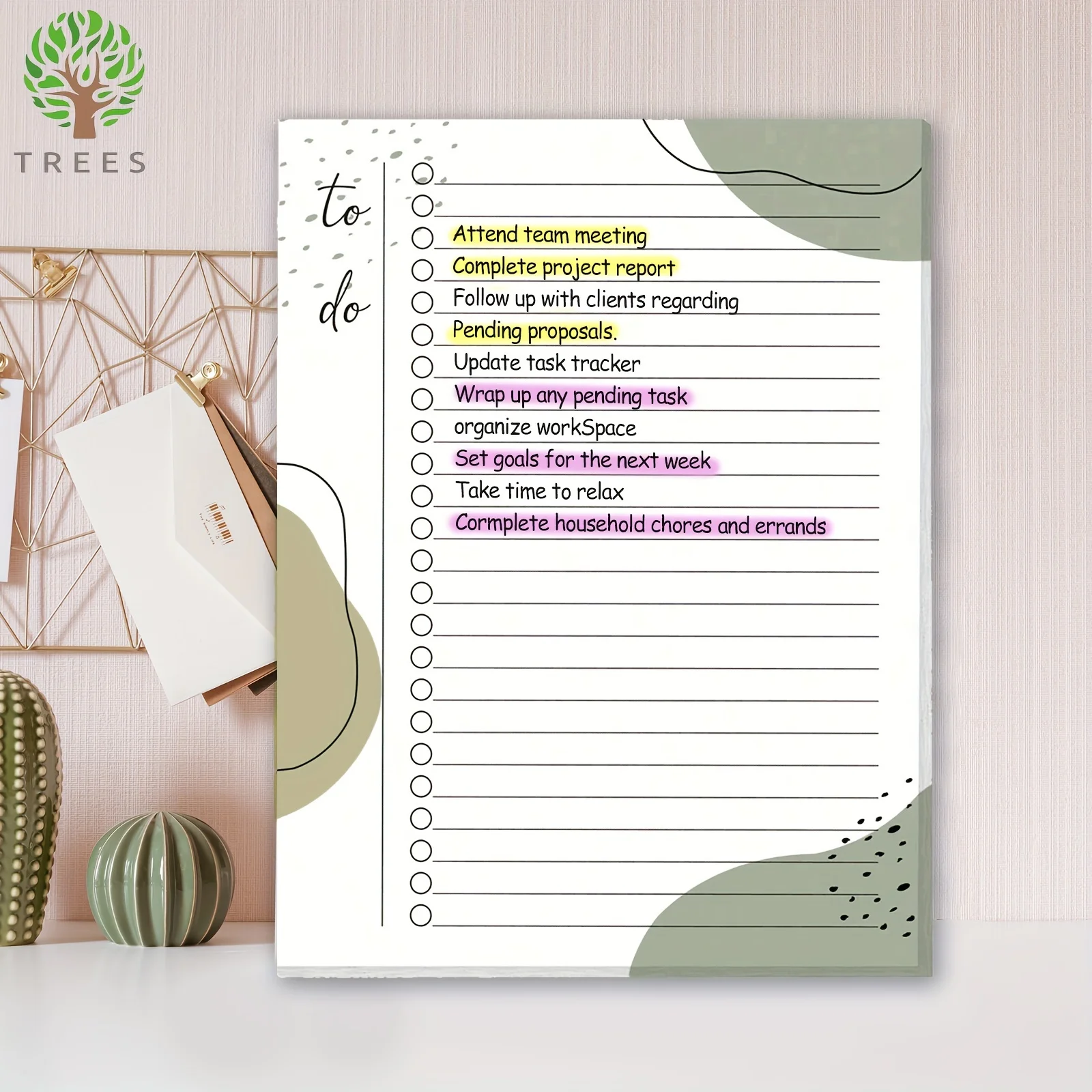 52 sheets Daily To Do List Notepad - Undated Task Planner for Work - Thick Paper Productivity Notebook With magnetic suction