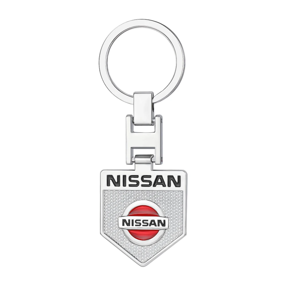 1Pcs 3D Zinc Alloy Logo Car Keychain Key Rings Key Holder Accessories For Nissan Nismo Qashqai J10 Juke XTrail Leaf Pulsar Teana