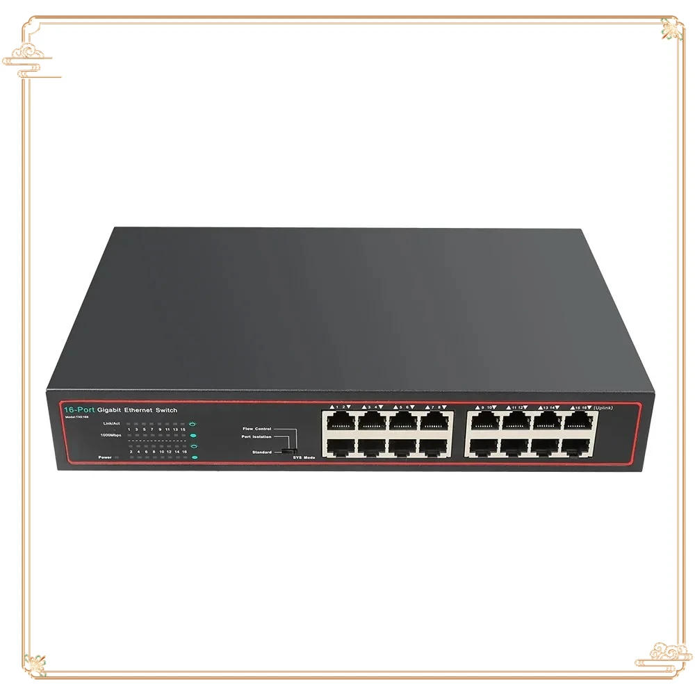 Conmutador Poe Ethernet 16 puertos red 10/100mbps puertos Ieee 802,3 Af Conmutador de red inalámbrico Ap Uplink