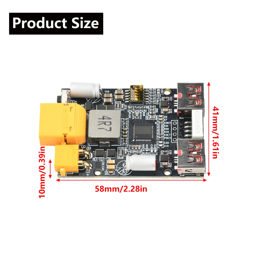 2-7S 100W 충전 모듈 고속 충전기 모바일 파워 메인보드 듀얼 USB + 듀얼 타입 C + XT30 + XT60 리튬 배터리 지원