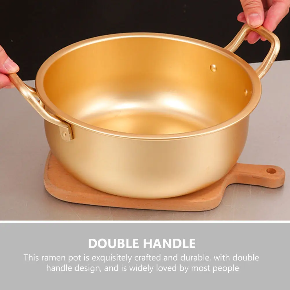 

1pc Ramen Noodles Korean Stockpot Aluminum Soup Pot Double Handles Stew Cooking Instant Noodle Cooker Kitchen Cooking Pot
