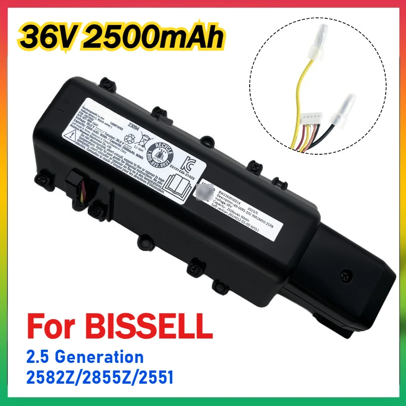 

36V 2500mAh Vacuum Battery 031-906-1543 for BISSELL 2.5 Generation 2582Z/2855Z/2551 Wireless Floor Washer Lithium Battery 162759
