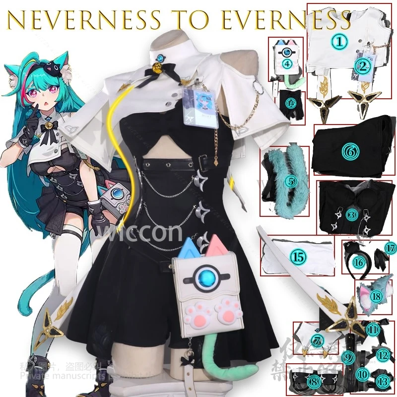 

Anime Neverness To Evernesss Mintt Cosplay Costume Green Dress Set Kawaii Game Outfit Halloween Game Christmas Costume Party Cos