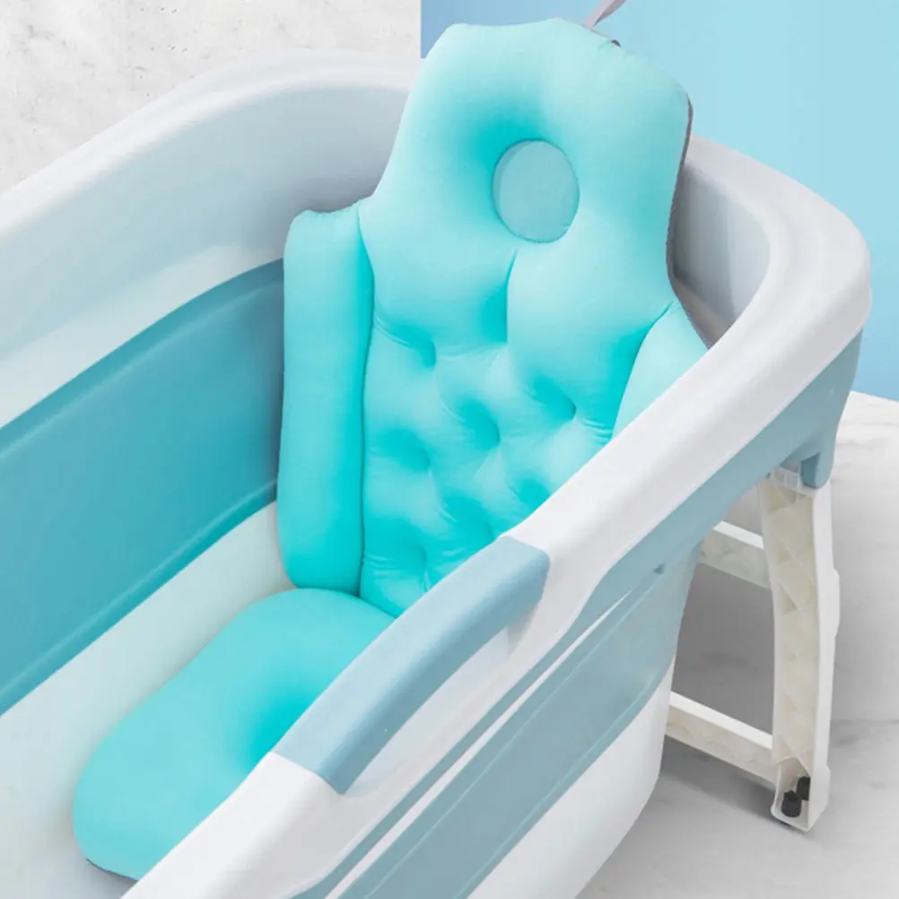 

Подушка для ванны с полной поддержкой тела, складное сиденье для ванны, прочная подушка для ванны для безопасного и комфортного душа, подходит для всех возрастов.