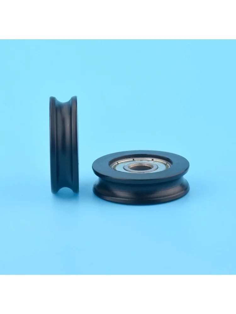 1Pc 6x27x8 U-shaped groove U-groove rubber bearing pulley 3D printer accessories door and window drawer pulley