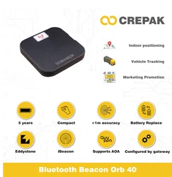 Sabot/Ibecopropriété/Eddystone Active RFID/BLE 5.0, étiquette Orb 40, 5 ans, NRF52810, batterie robuste et inviolable, connectivité Bluetooth AOA