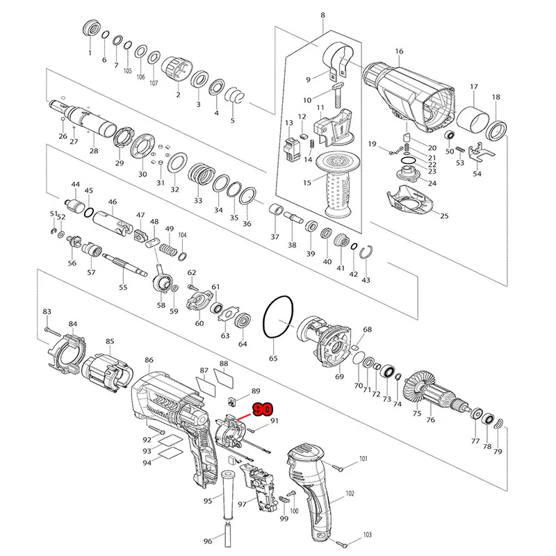 Bürstenhalter ersetzen für Makita HR2610 HR2300 HR2600 HR2601 HR2610 HR2631 Bohrhammer 638655 -7 Ersatzteile