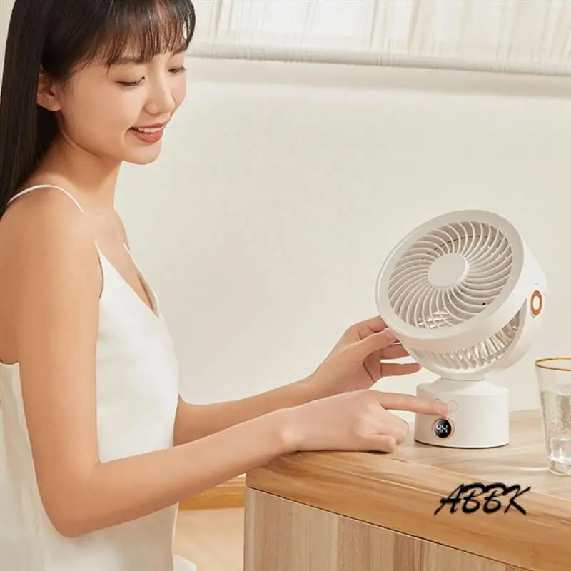 

ABBK-Quiet Rechargeable Desktop Fan With USB, Mini Fan, Long Life, Ideal For Office Or Travel