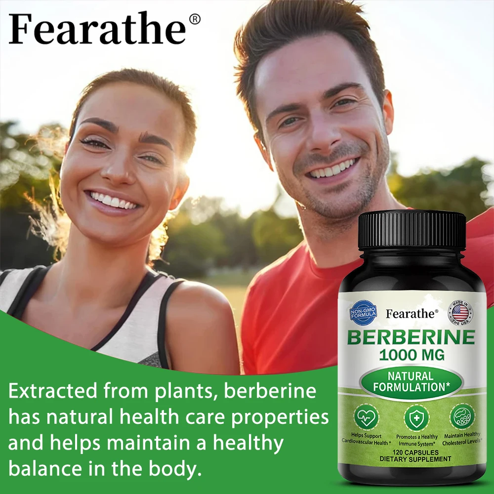 Berberinesupplement 1000 mg Berberine HCL - 30/60/120 capsules - Ondersteunt gezonde metabolische en cardiovasculaire gezondheid, niet-GMO