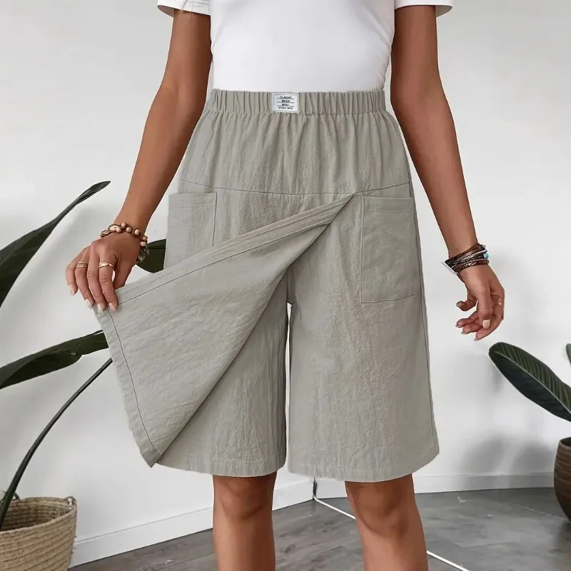 Women's Shorts Summer New Casual Women's Pocket Culottes