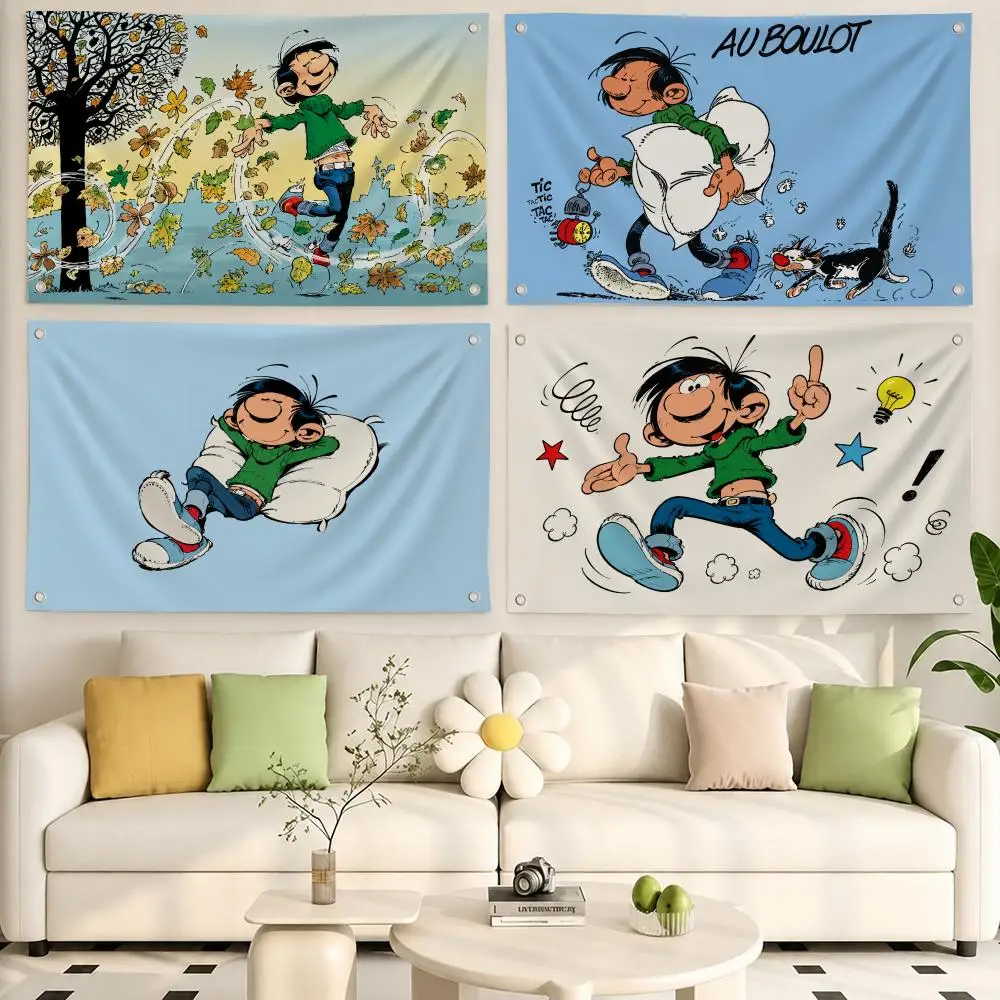 Comic Gaston Lagaffe Flags Flags, Room, Dormitory, Camping, Party, Home Decor Gifts