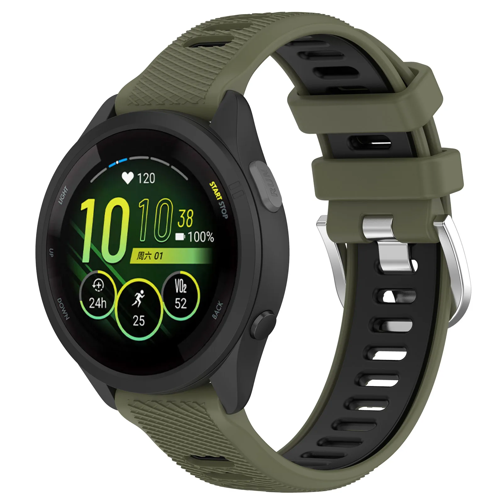 18mm 20mm 22mm Silikonarmband für Garmin Venu 4 45/41mm Forerunner 70 170 265s 255s 165 55 570 Armband Garmin Active 6 5 Correa – Detail 3