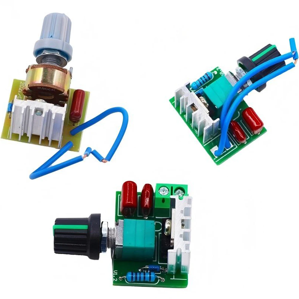 AC220V 500W Voltage Regulator Stepless Adjustable Dimmer Speed Temperature Controller for Motor Fan Heater 4A Max With/No Switch
