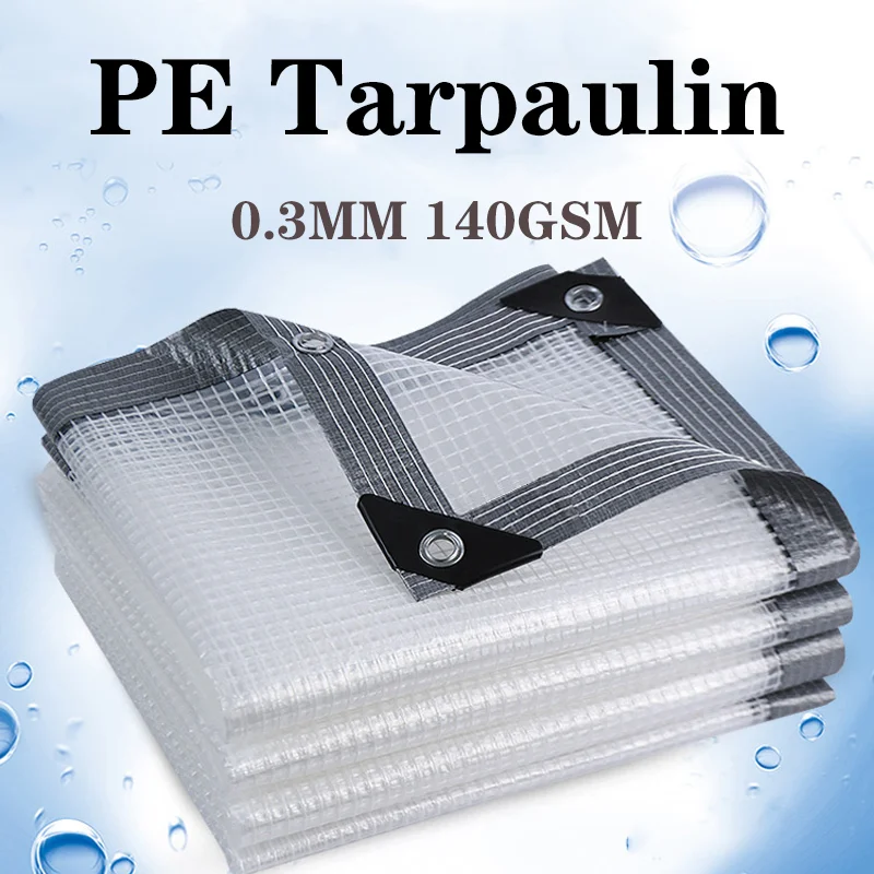 0.3MM Outdoor Tarpaulin Garden Balcony PE Rainproof Cloth Door Window Transparent Plastic Cloth Tent Waterproof Tarpaulin