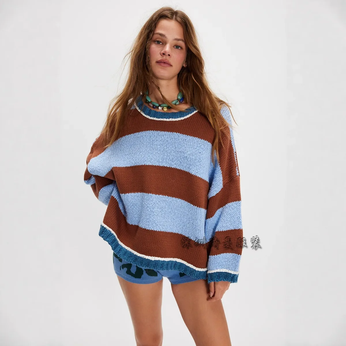 Loose Tops Round Neck Color-blocking Autumn Winter Fashion Pullover Sweater Fall Clothes 2025 Women Bovenkleding In Grote Maten