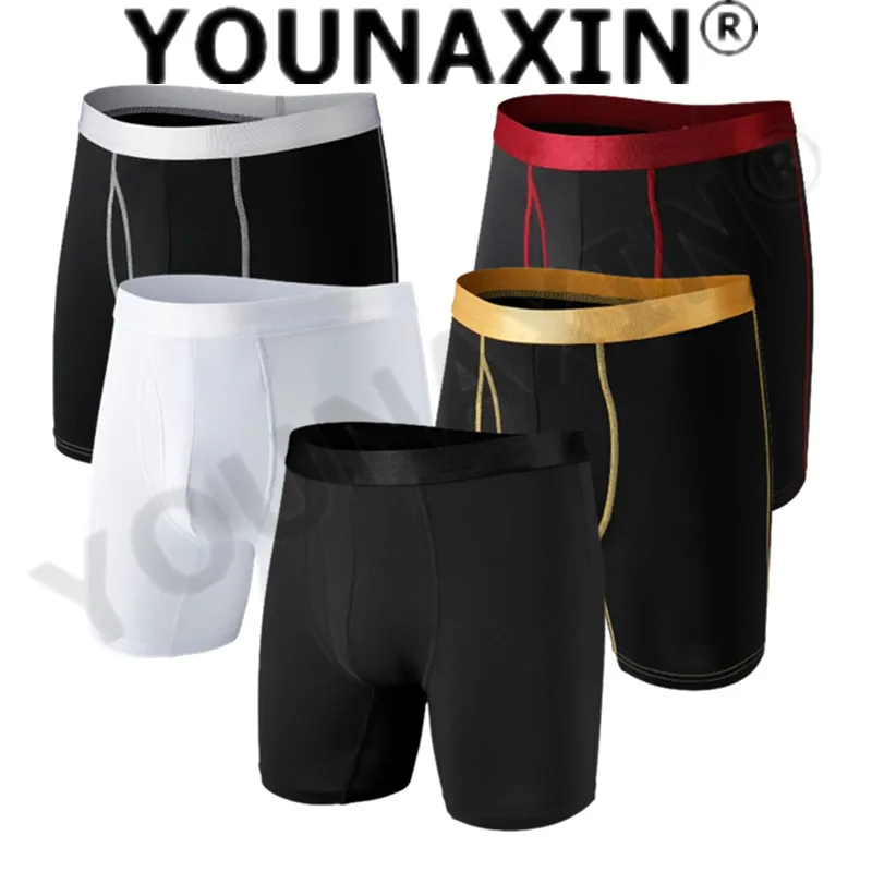 

3 Pieces US Size Men's Panties Long Leg Undies Sports Underwear Boxers Briefs Plus Underpants Knickers Sports Shorts XS S M L XL