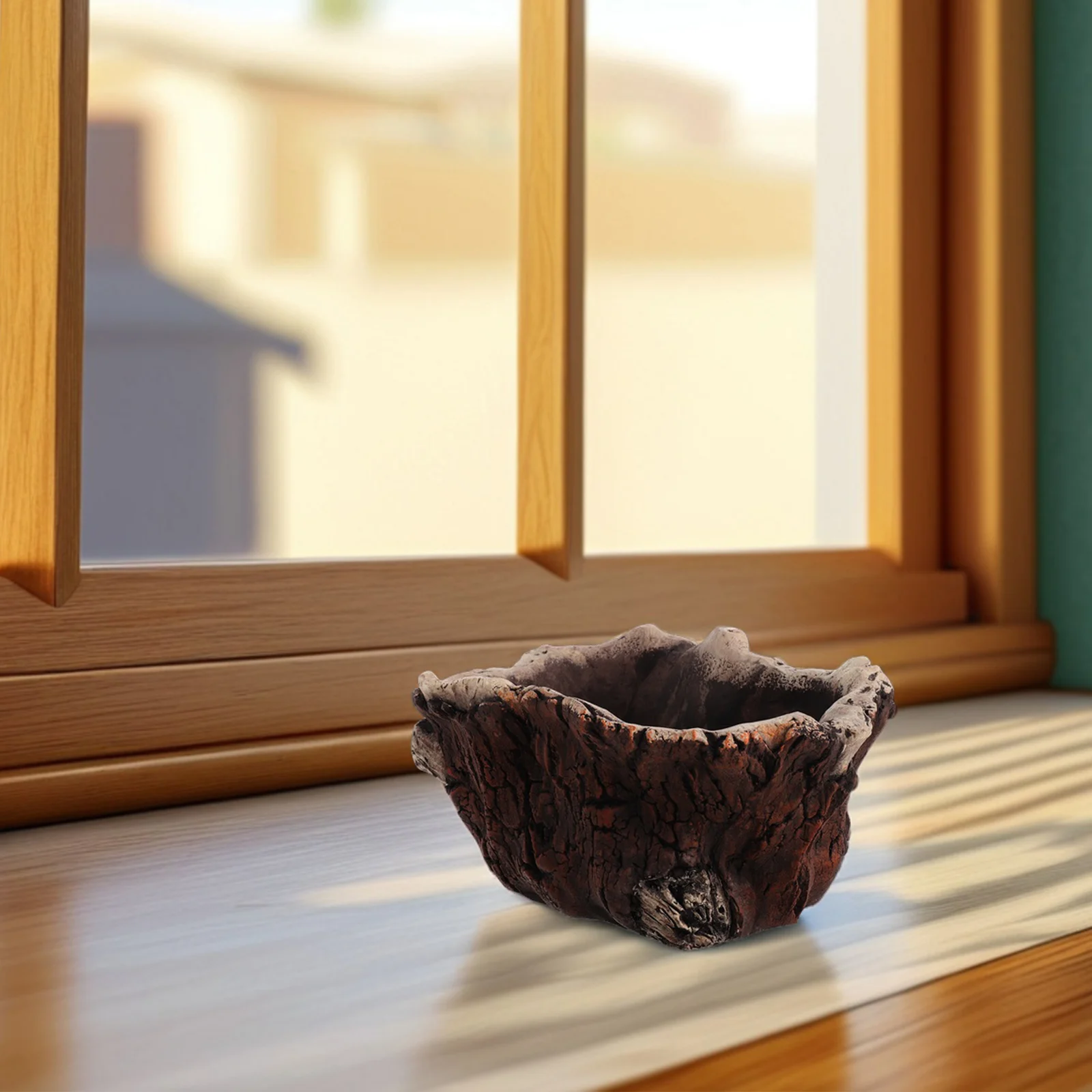 

Creative Cement Succulent Flower Pot Unique Imitation Stump Planter Pot Indoor Small Bonsai Planter Decorative