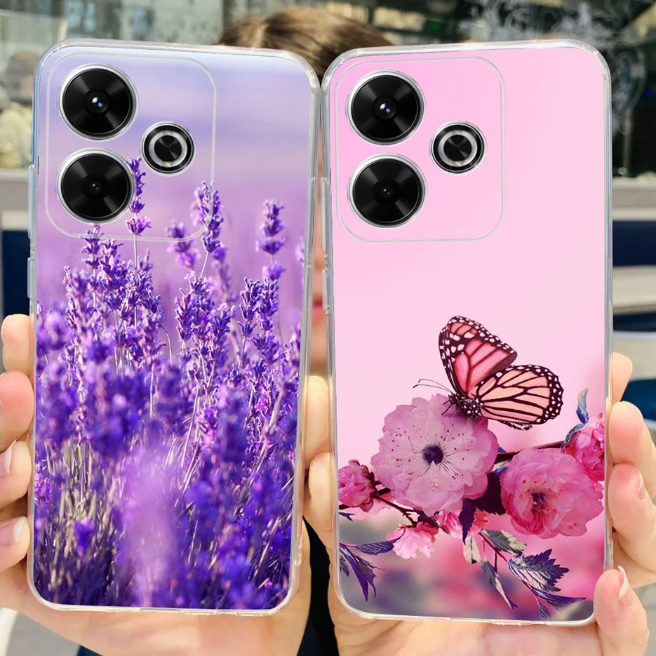 For Xiaomi Redmi 13 Case Colorful Flowers Painted Cover 6.79\'\' Clear Silicone Phone Case For Xiaomi Redmi 13 Redmi13 Soft Fundas