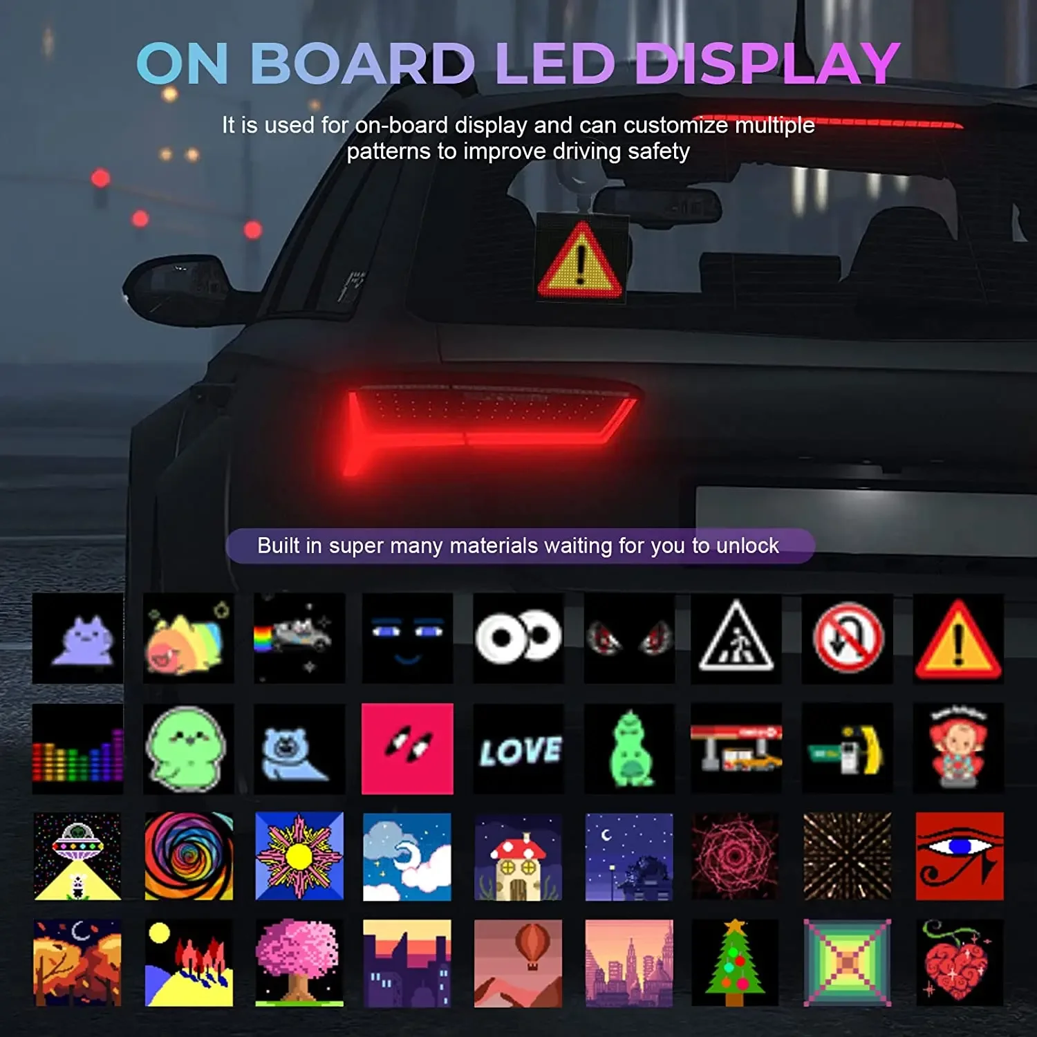 LED Car Display Smart Pixel APP Control Display 32X32leds Programmable Screen Panel for Home Room Decoration Shop Advertisement