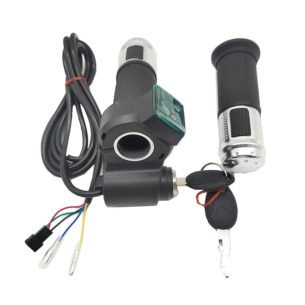 Electric Bike/Bicycle/Scooter E-bike Throttle Accelerator with Key Lock Switch 12V 24V 36V 48V 60V 72V 84V 96V Universal