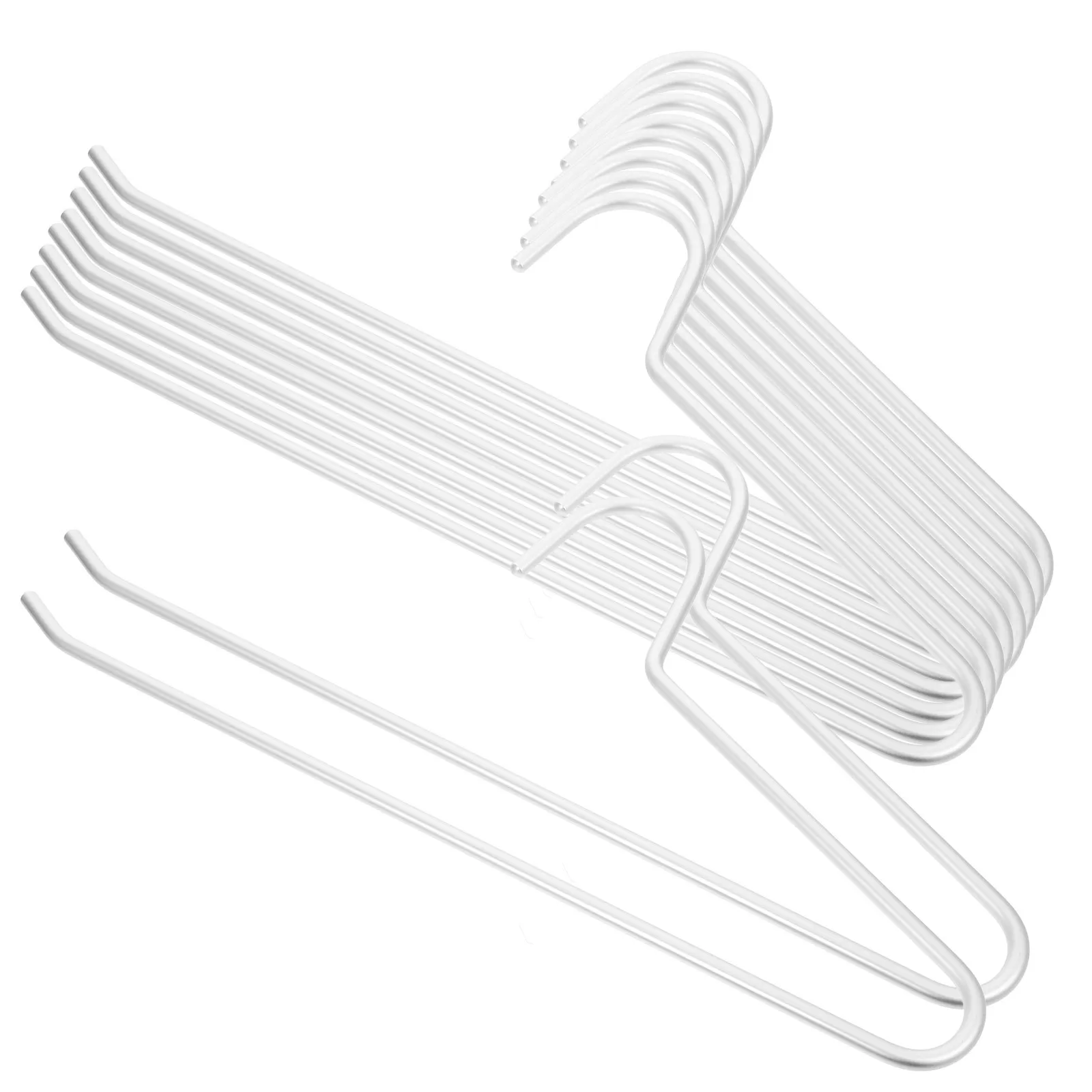 

10pcs Aluminum Pants Hangers Non-Slip Jean Hangers Space-Saving Closet Organizers For Trousers Storage Drying
