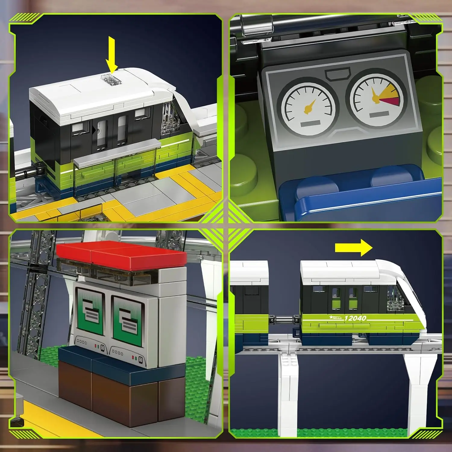 Kit modello treno espresso, oltre 1,957 pezzi Set da costruzione locomotiva APP/telecomando con pista, giocattoli da costruzione, collezione