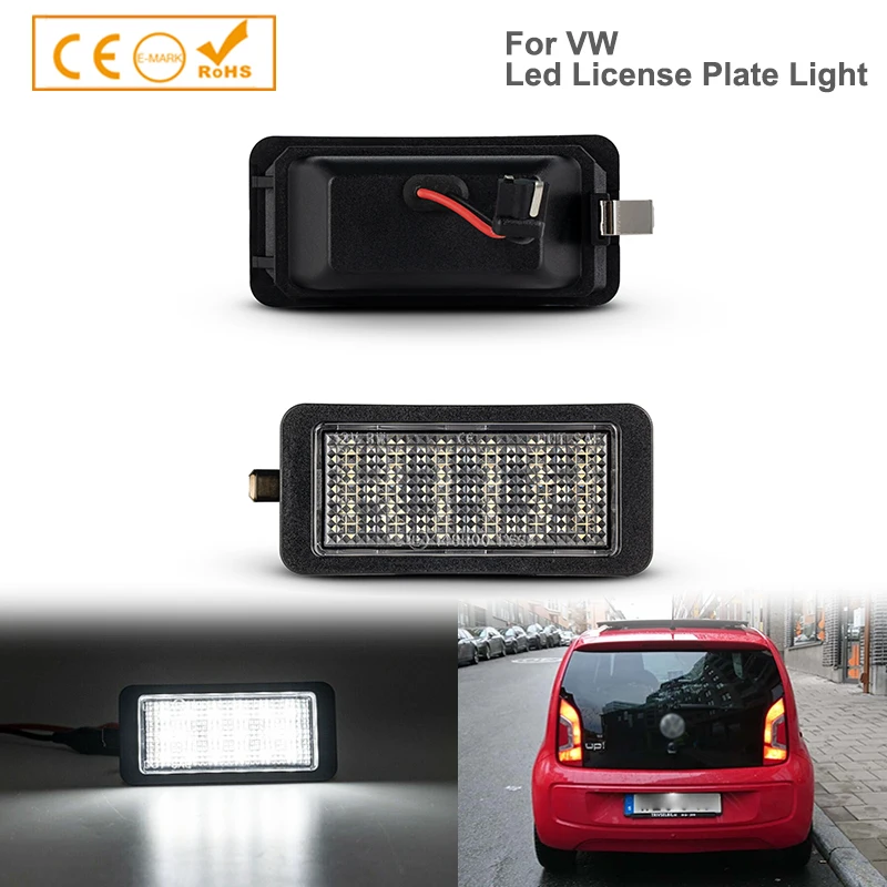 

2Pcs LED License Number Plate Light Lamp For VW up!/e-up! Skoda Citigo/E-Citigo Seat Mii/e-Mii Ibiza 6J 3-door 2008-2012