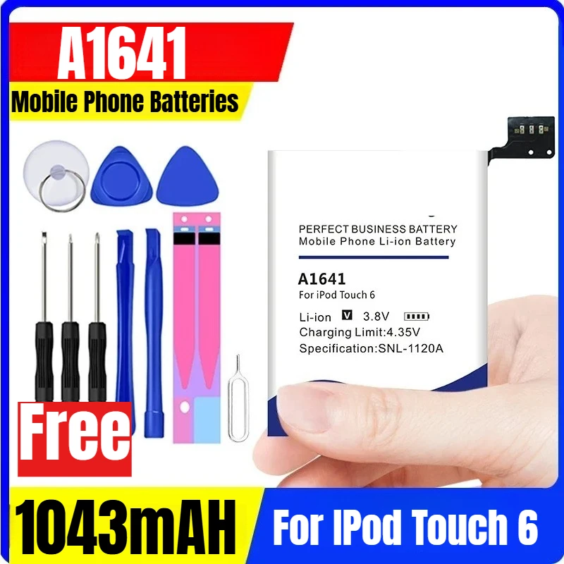 بطاريات الهاتف المحمول A1641 3.83 فولت 1043 مللي أمبير في الساعة لجهاز iPod Touch 6+Tool