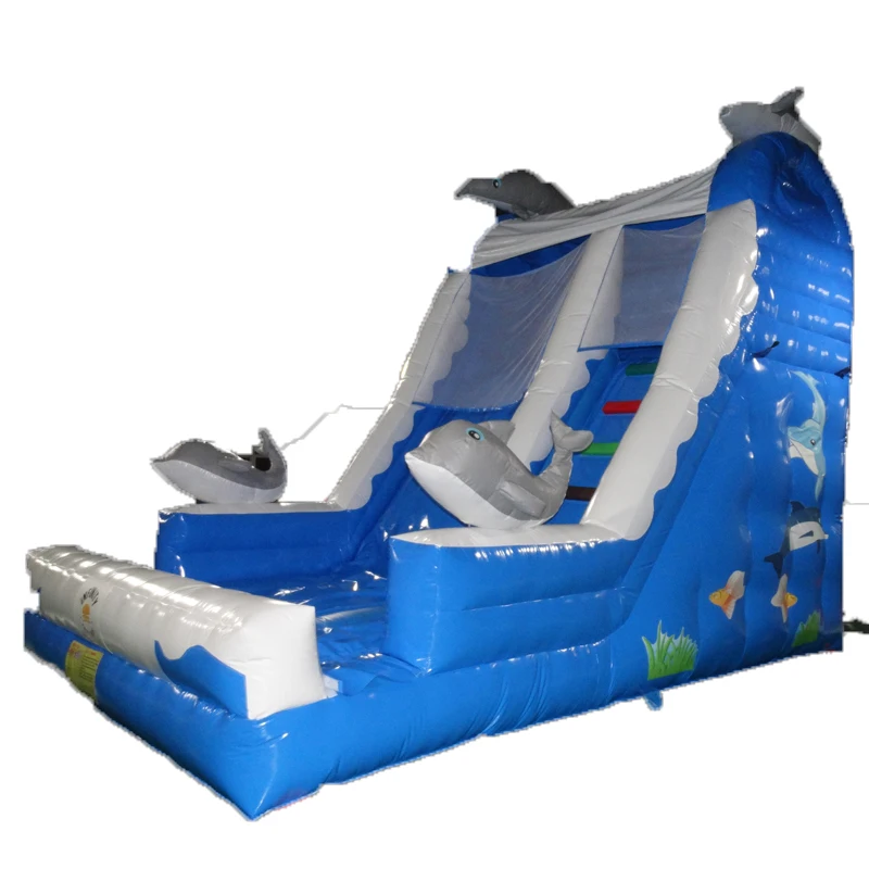 Dolphin Inflatable Slide Jumping bed Climbing wall Heavy Duty PVC Land Slide Biggest Inflatable Slide with Blower