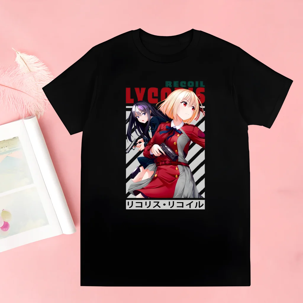 Lycoris Recoil Majima Chisato Nishikigi Takina Men Women T-shirt Tops Crew Neck Fitted Soft Anime Manga Tshirt Tee Shirt T-shirt